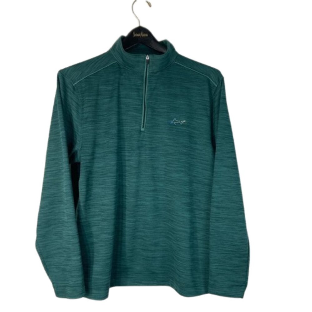 Greg Norman Golf Polo Stay Dry Kids Large Teal Long Sleeve Quarter Zip Pullover